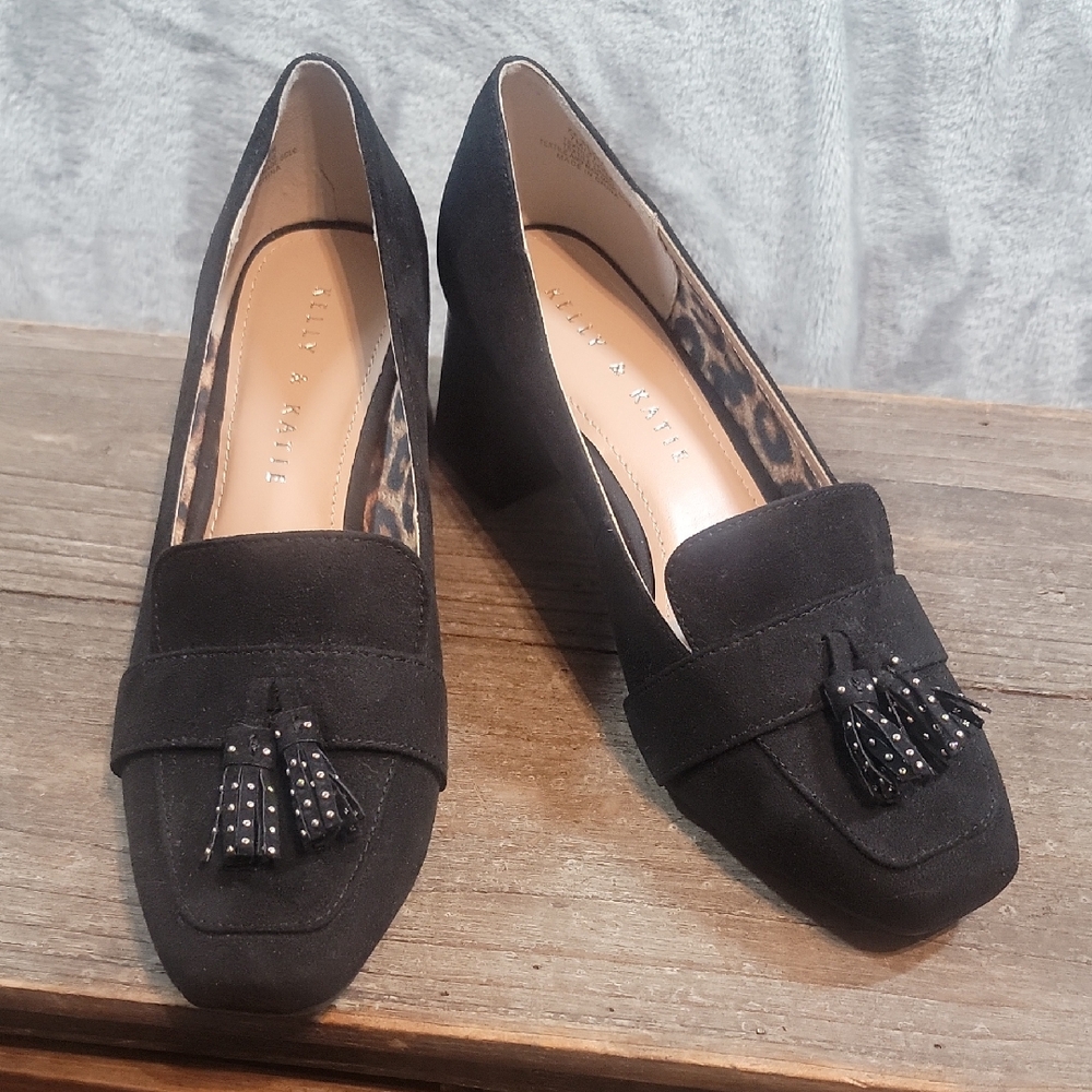Kelly & Katie Black Tassel Loafers